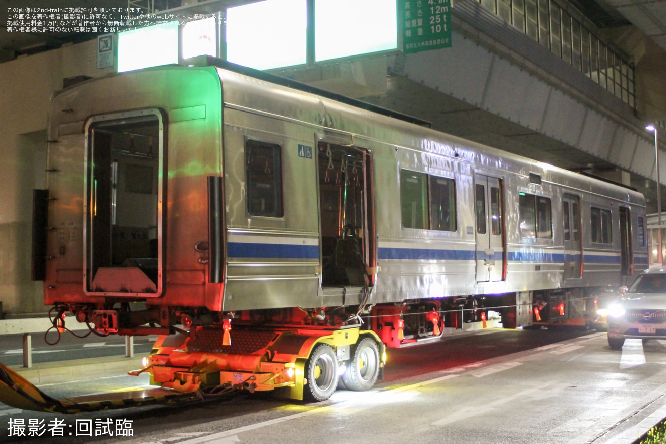 【福市交】1000N系16編成が廃車のため姪浜車両基地から陸送の拡大写真