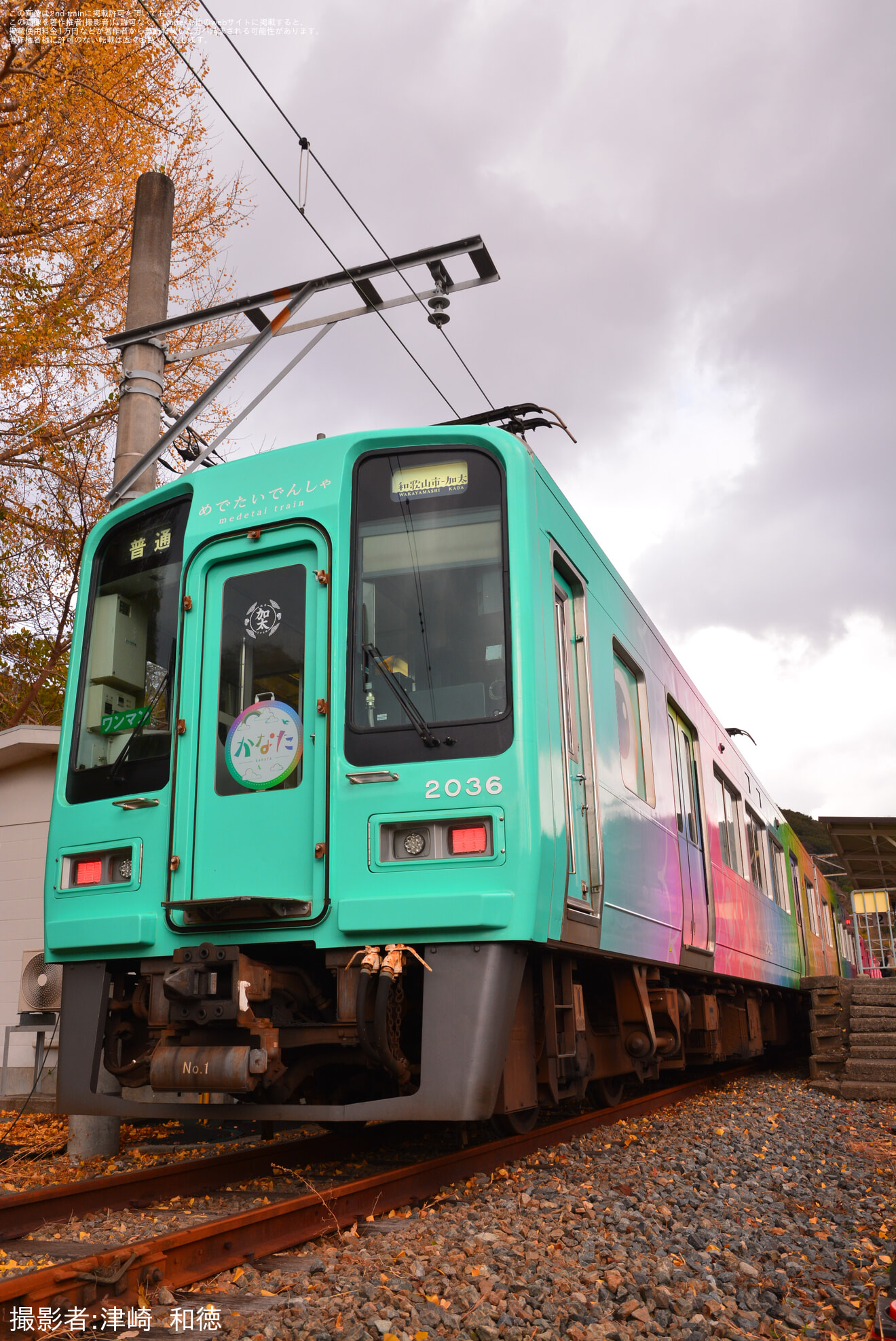 【南海】加太駅に「めでたいでんしゃ『さち』」・「めでたいでんしゃ『かなた』」留置「第3回 めでたい祭 in クリスマス」開催の拡大写真