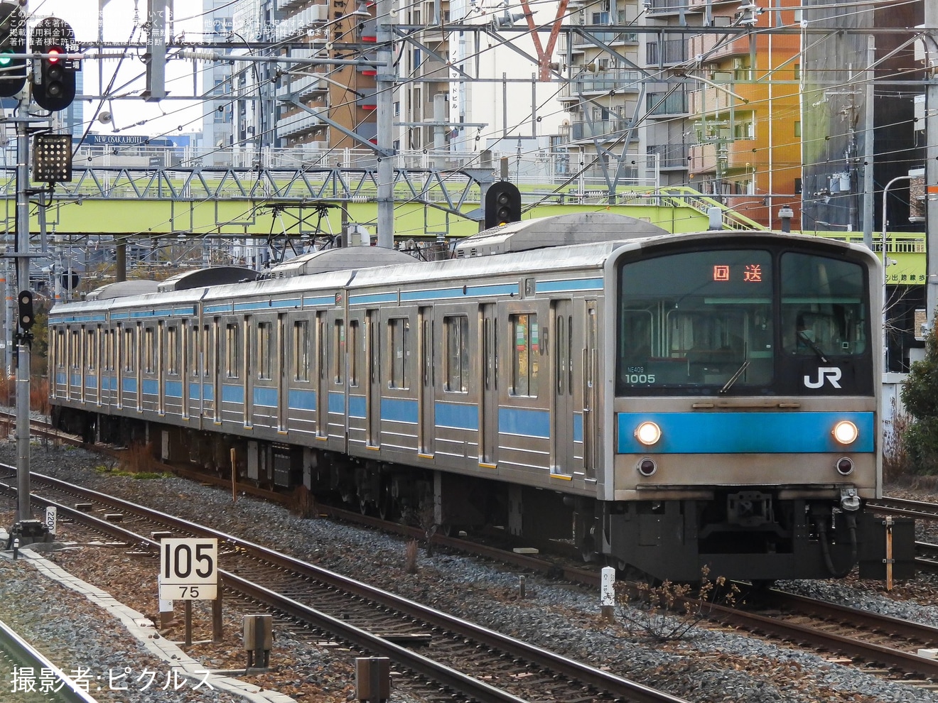 【JR西】205系NE409編成吹田総合車両所本所入場回送の拡大写真