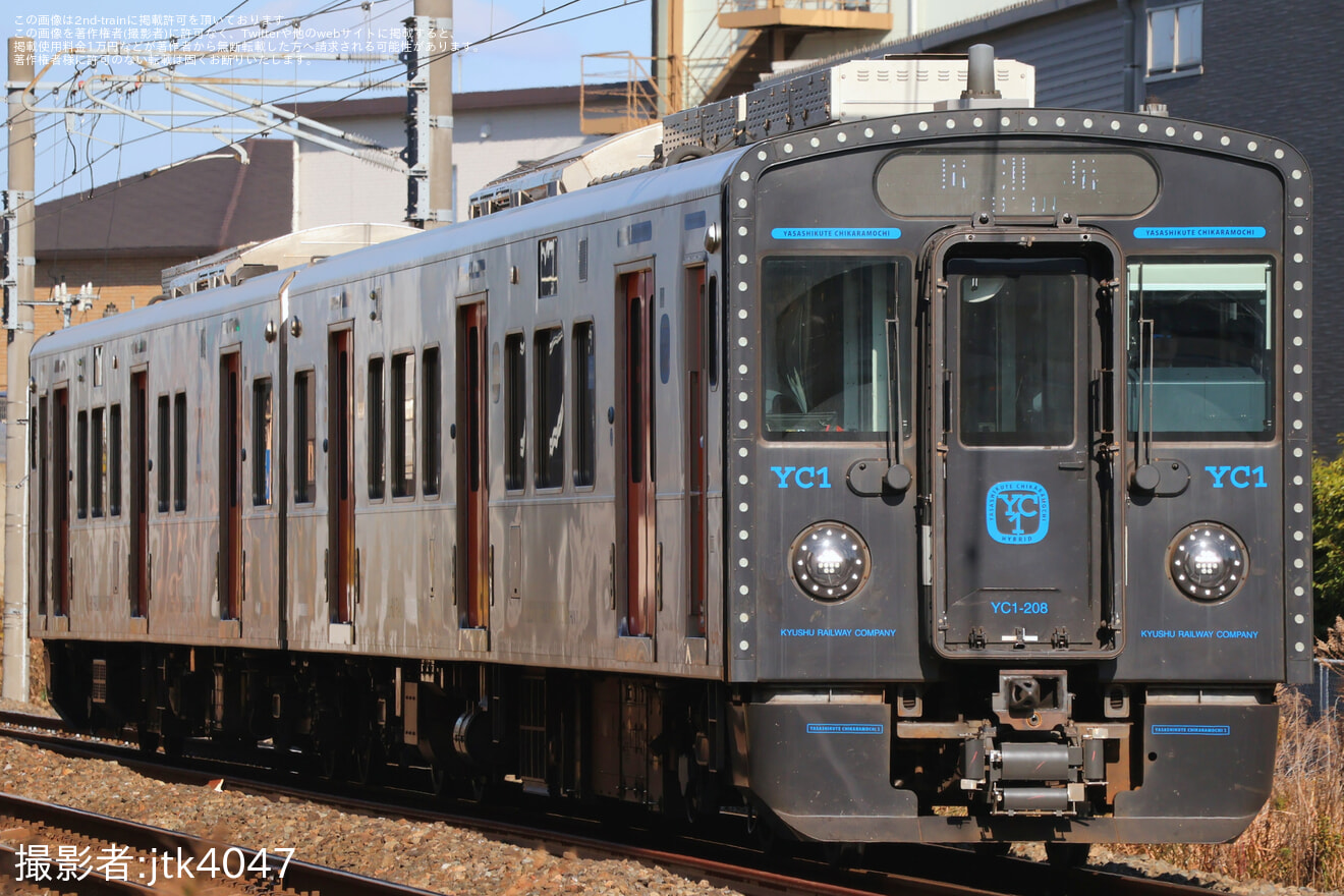 【JR九】YC1-208+YC1-1208小倉総合車両センター出場の拡大写真