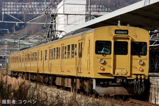 【JR西】115系D-28編成廃車回送を不明で撮影した写真