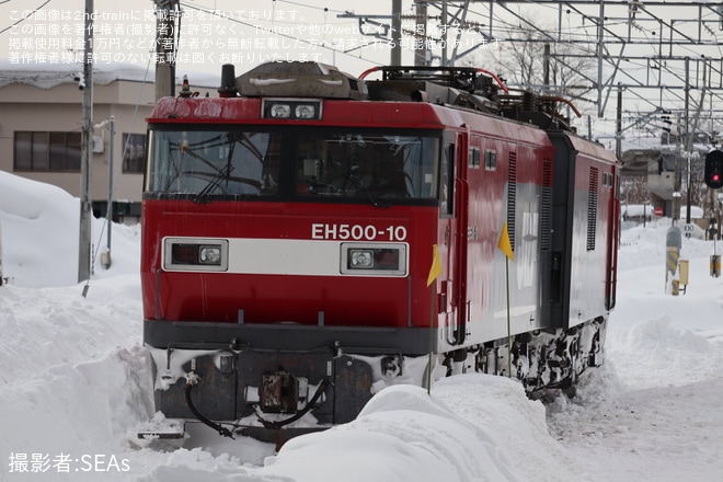 【JR貨】EH500-10が脱線事故を起こしたことが確認されるを東青森駅で撮影した写真