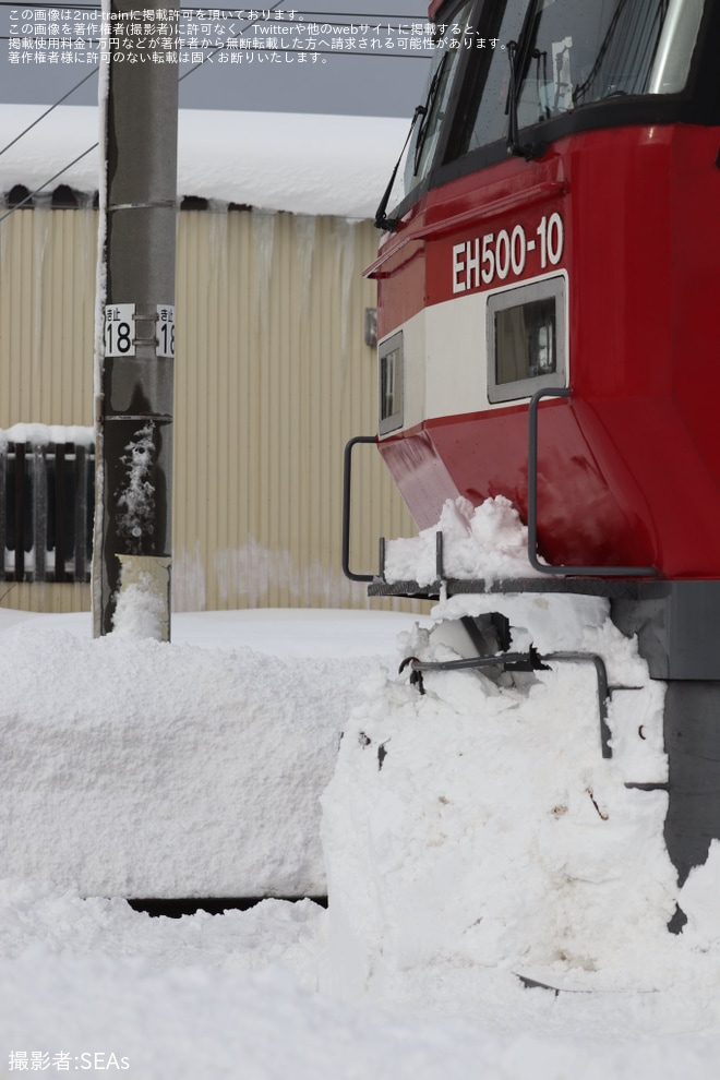 【JR貨】EH500-10が脱線事故を起こしたことが確認されるを東青森駅で撮影した写真