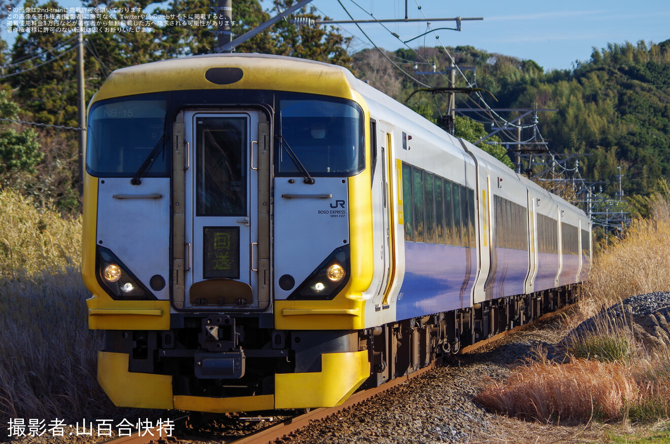 【JR東】特急「新宿さざなみ81号」臨時運行(2024冬臨）の拡大写真