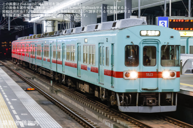 【西鉄】終夜運転を実施(2024-2025)を花畑駅で撮影した写真
