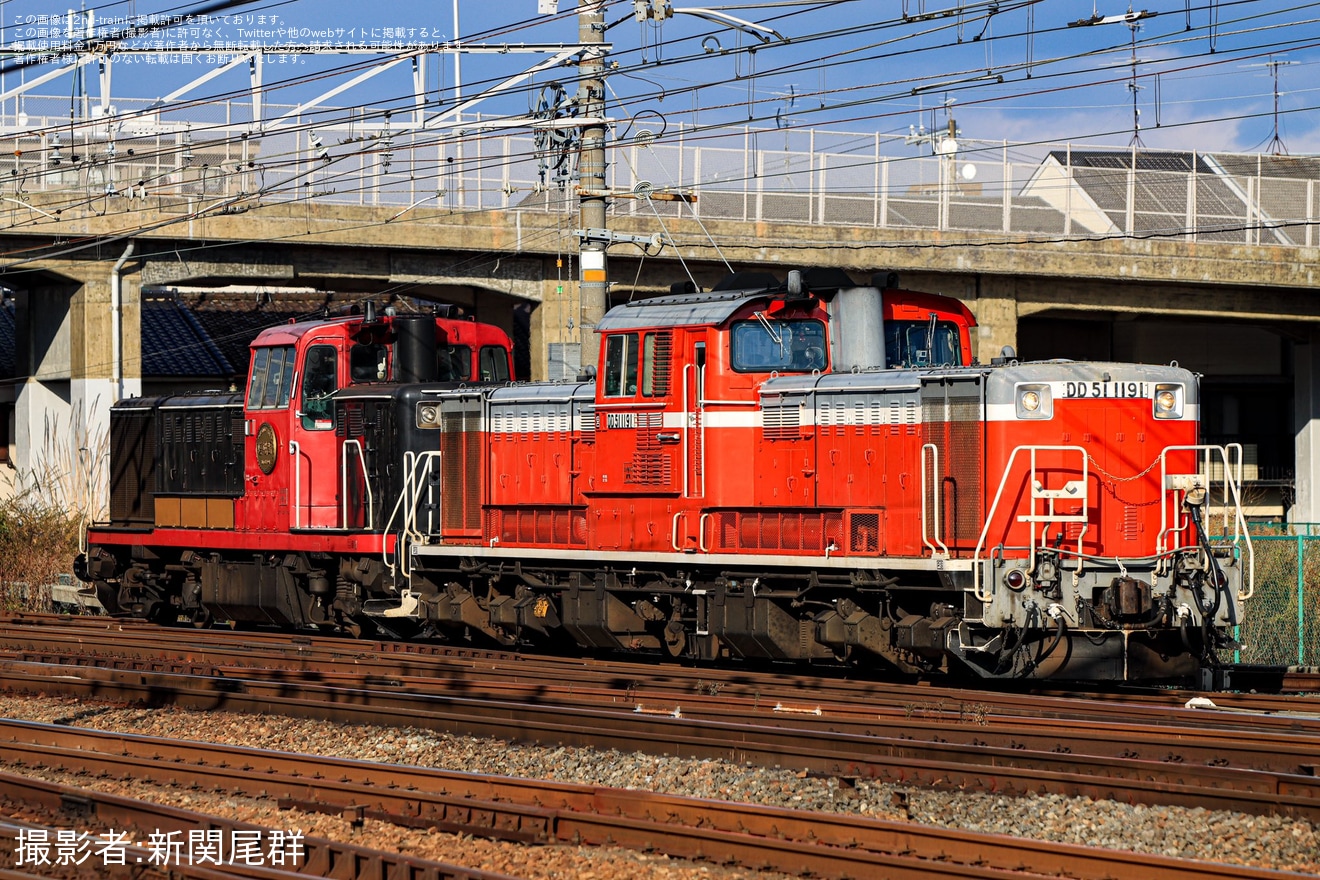 【JR西】嵯峨野トロッコDE10-1104後藤総合車両所本所入場配給の拡大写真