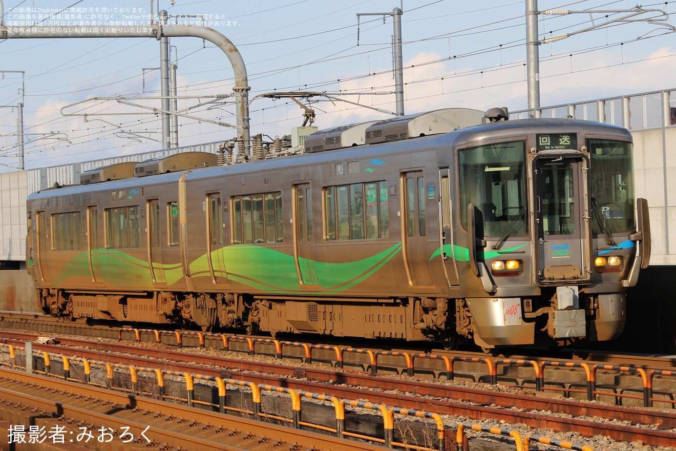 【あい鉄】521系AK05編成吹田総合車両所本所入場回送の拡大写真