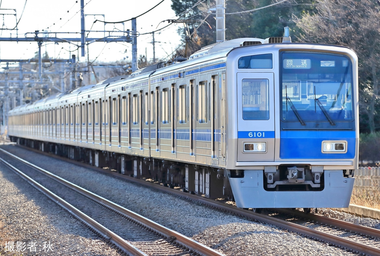 【西武】6000系6101F武蔵丘車両検修場入場回送(202501)の拡大写真