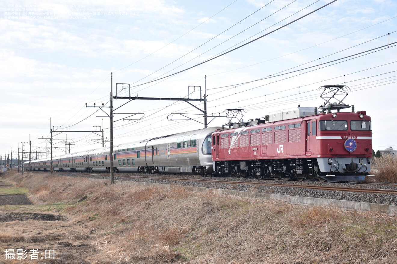 【JR東】EF81-80牽引仙台行きカシオペア紀行運転(20250112)の拡大写真