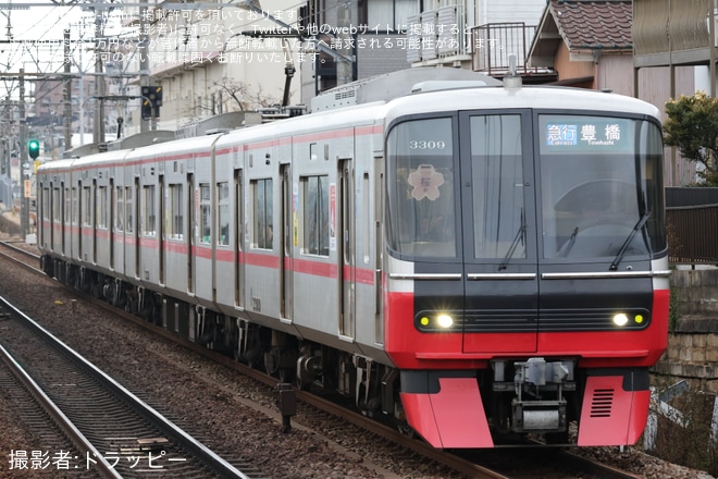 【名鉄】「サクラサク合格(3359)祈願列車」装飾開始