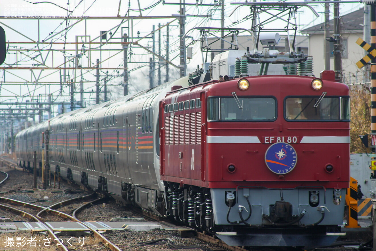 【JR東】EF81-80牽引仙台行きカシオペア紀行運転(20250112)の拡大写真