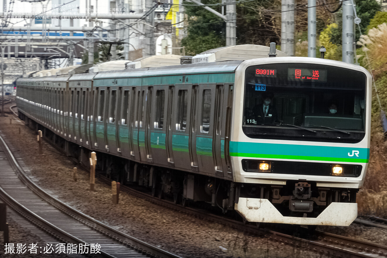 【JR東】E231系マト113編成東京総合車両センター入場回送の拡大写真