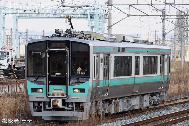 【JR西】125系F4編成吹田総合車両所本所出場試運転を不明で撮影した写真