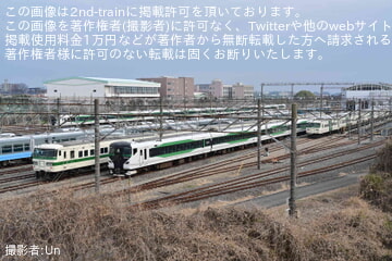 【JR東】185系C1編成とB6編成の通電が目撃