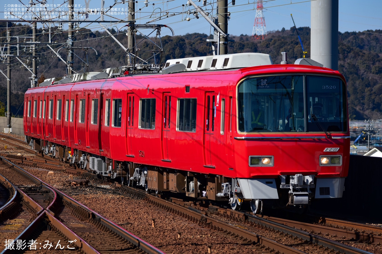 【名鉄】3500系3520F舞木検査場出場試運転(202501)の拡大写真