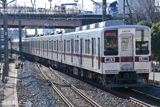 【東武】10030型11642F+11438F 南栗橋工場出場回送を北春日部駅で撮影した写真