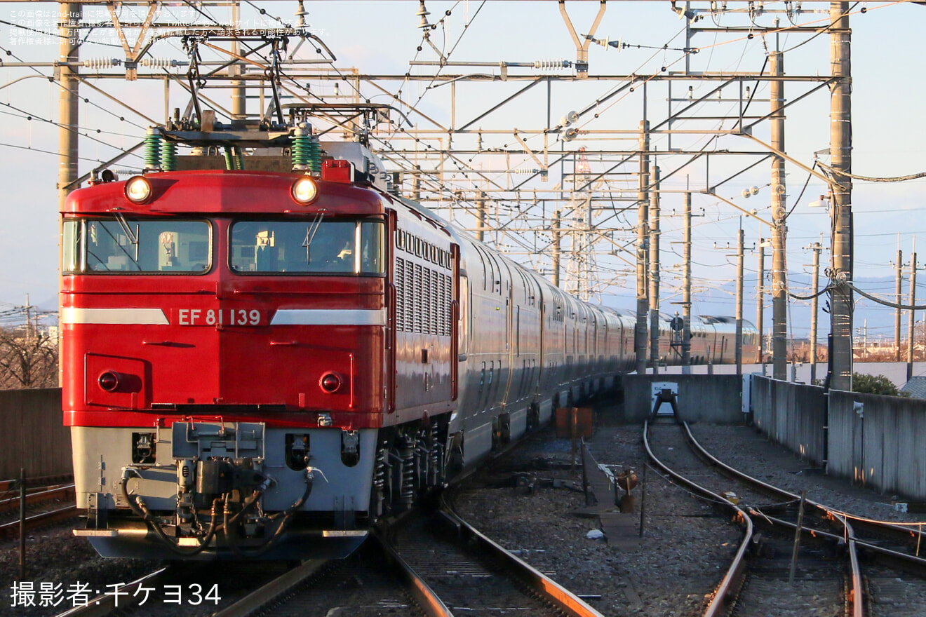 【JR東】EF81-139牽引「カシオペア紀行」の返却回送の拡大写真