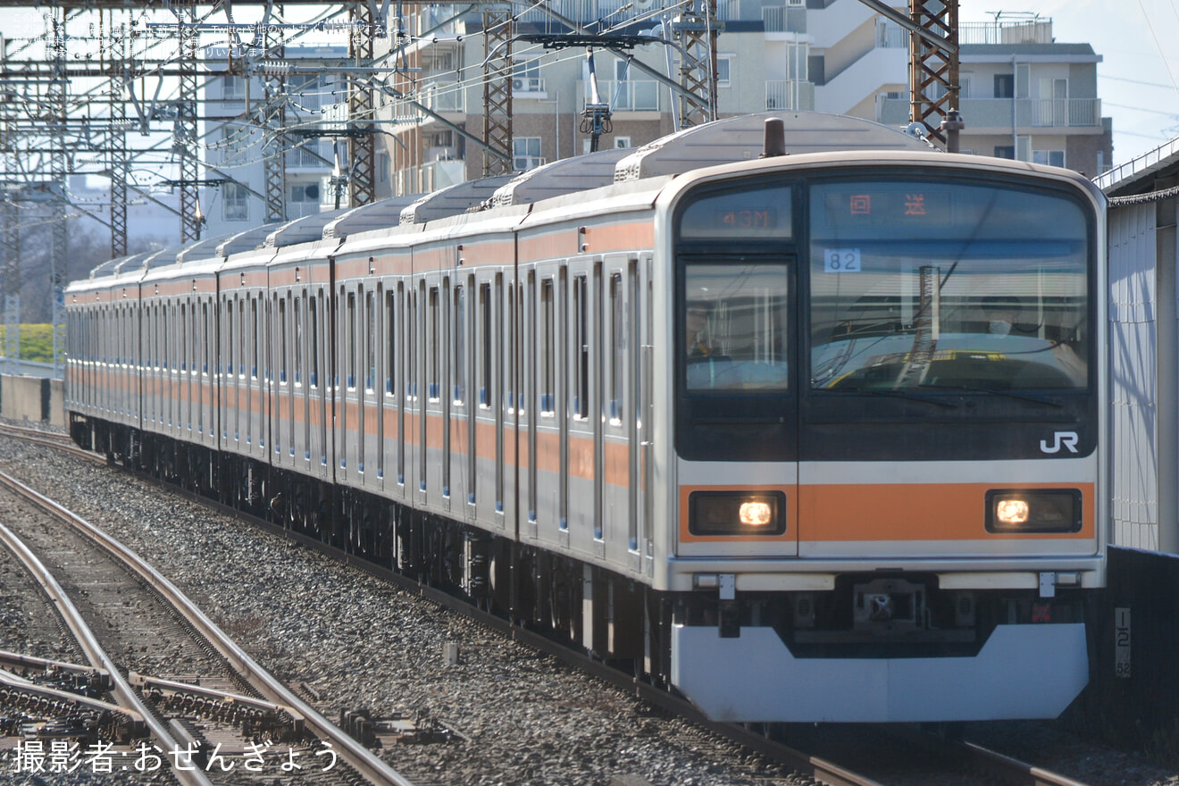 【JR東】209系トタ82編成 大宮総合車両センター東大宮センターへ回送の拡大写真