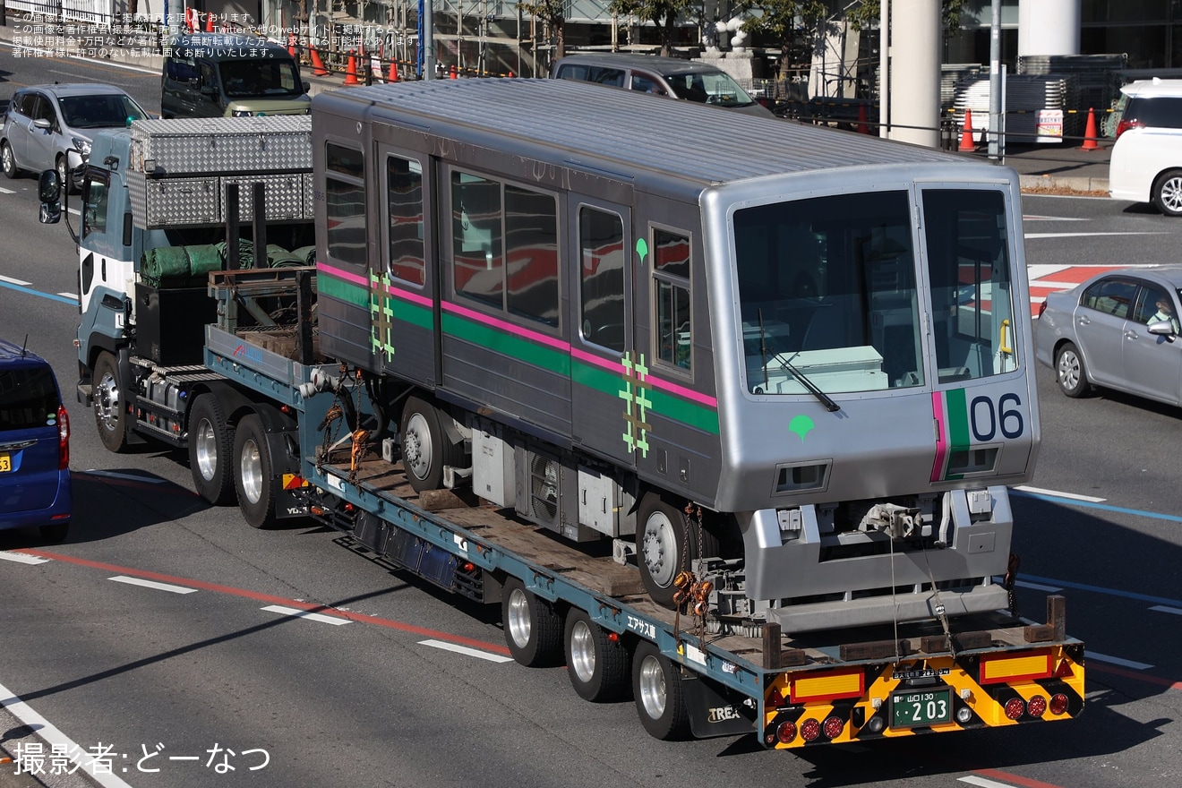 【都営】日暮里・舎人ライナー300形306編成廃車に伴う陸送の拡大写真