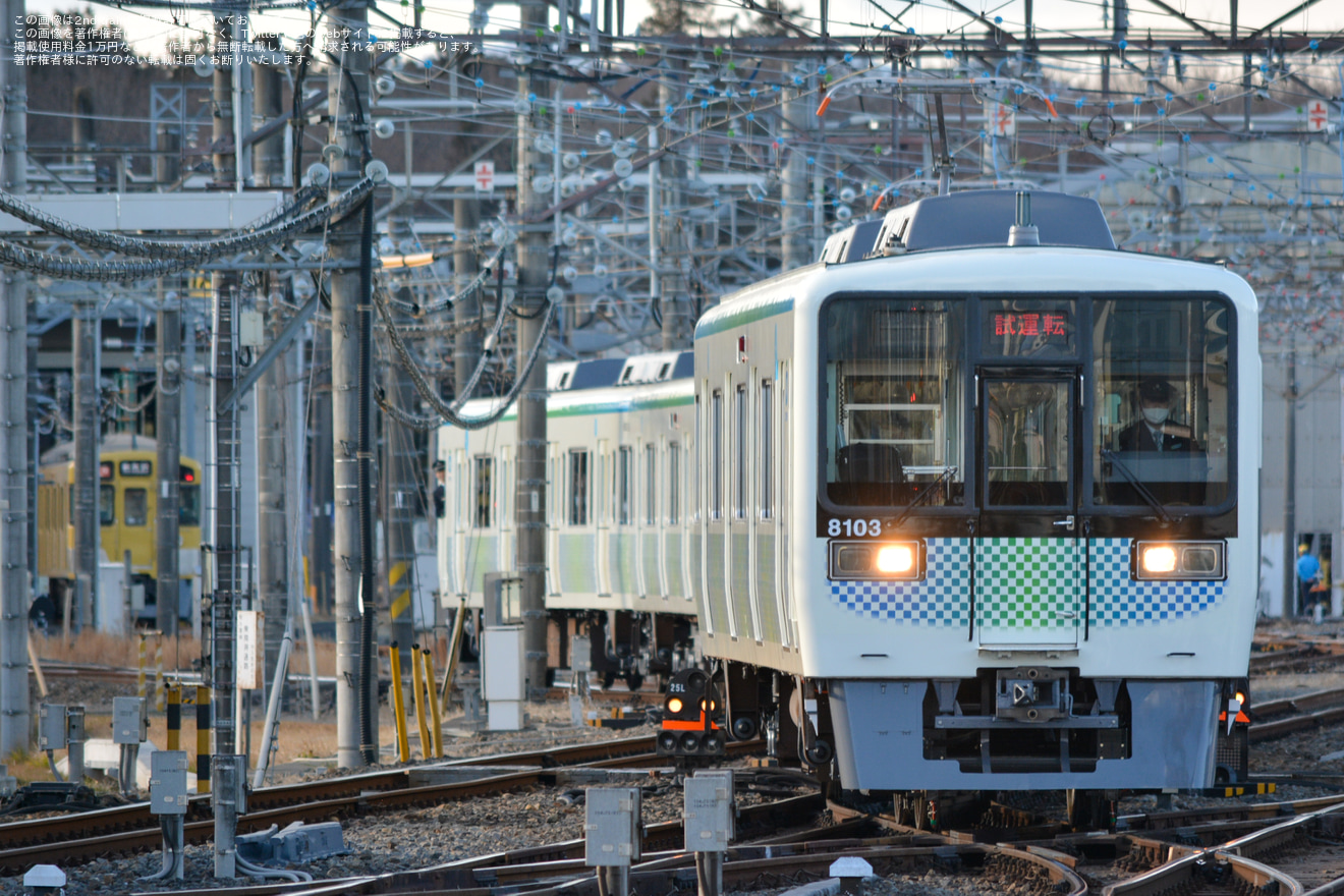 【西武】8000系8103Fが西武新宿線内で試運転の拡大写真