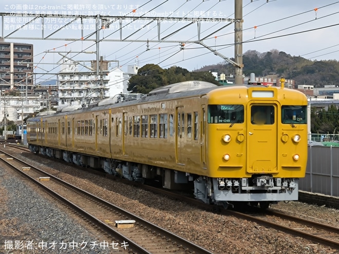 【JR西】115系N-06編成が全般検査 とワンマン運転対応工事を終えて構内試運転