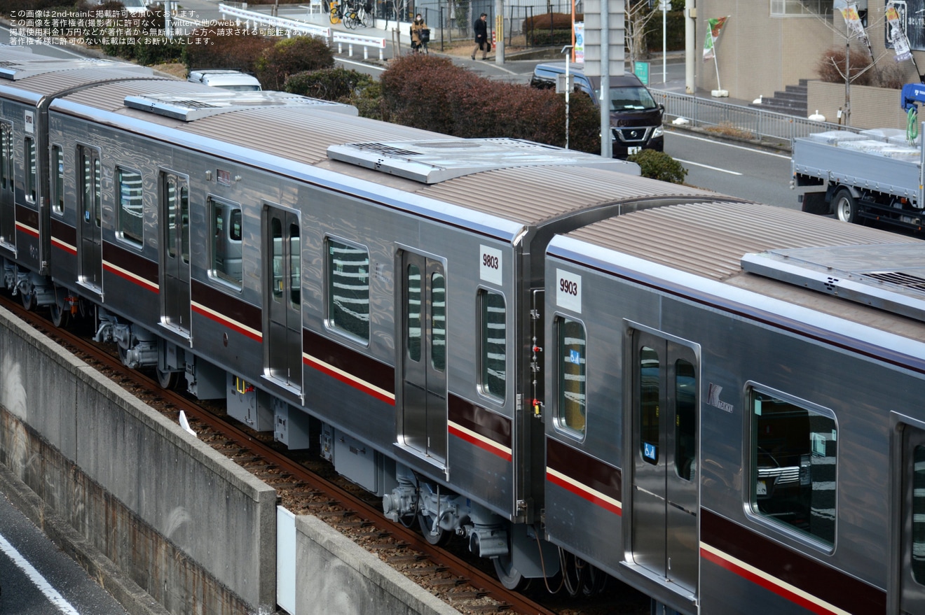 【北急】9000形9003F桃山台車庫出場試運転の拡大写真