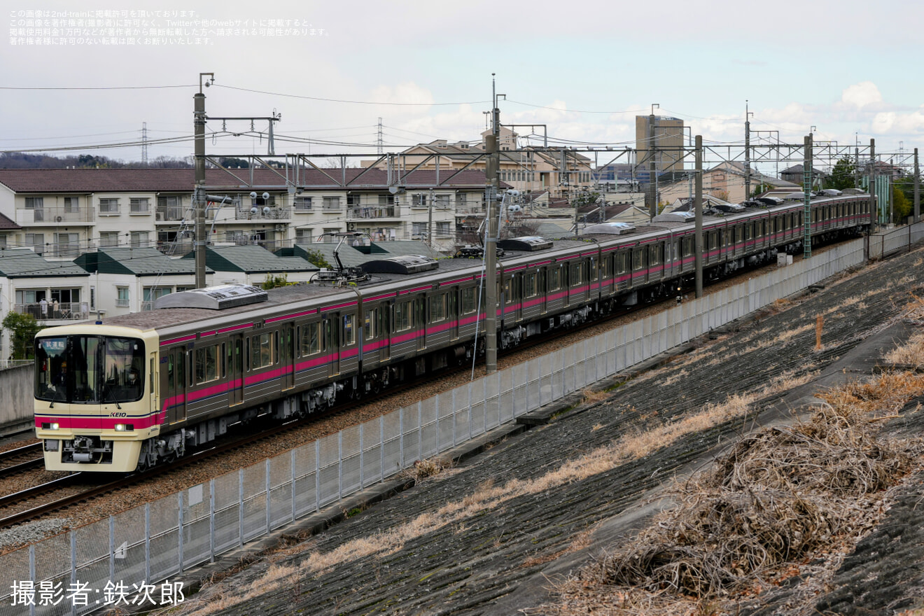 【京王】8000系8707F若葉台工場出場試運転(202502)の拡大写真