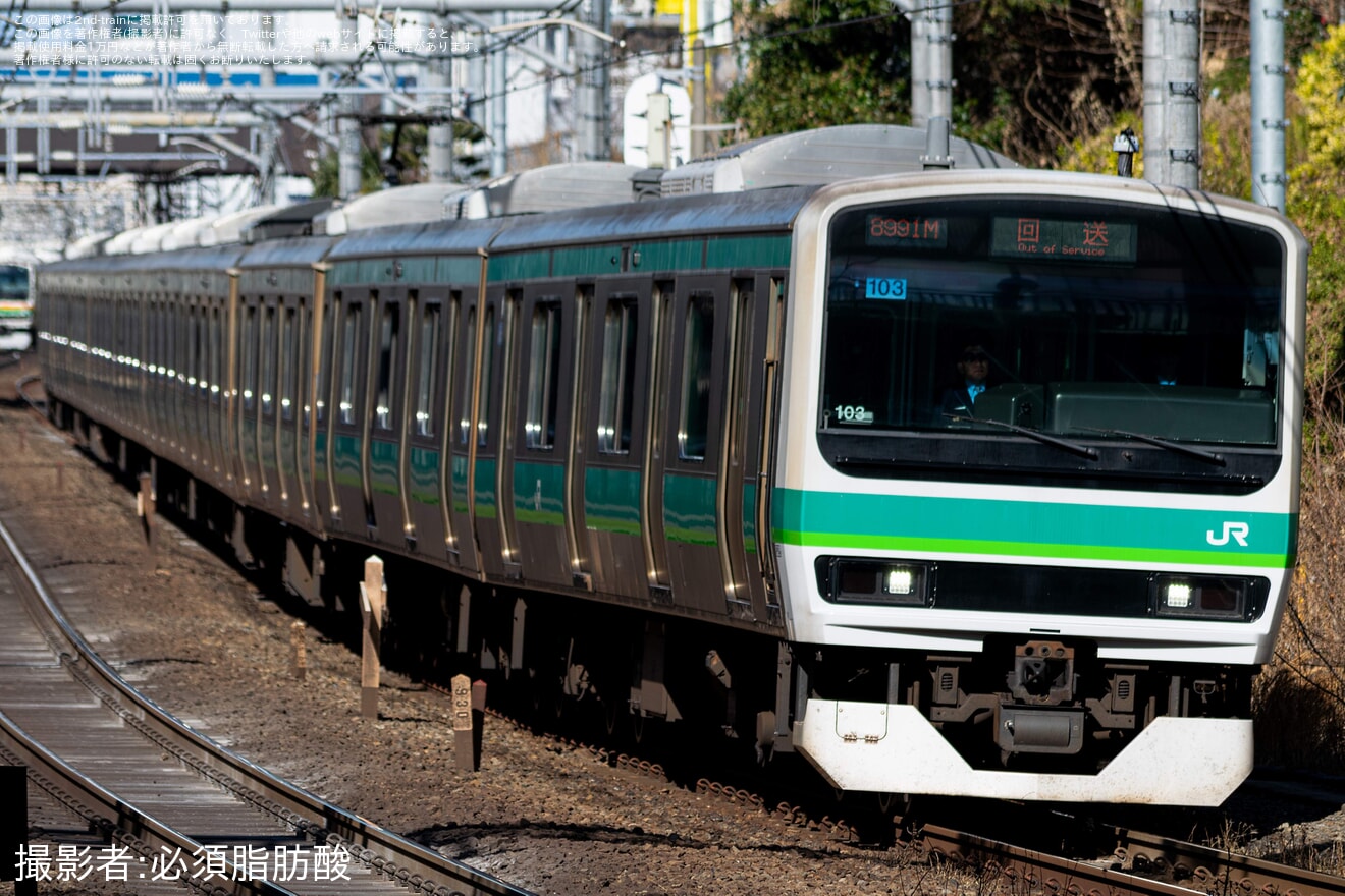 【JR東】E231系マト103編成 東京総合車両センター入場回送の拡大写真