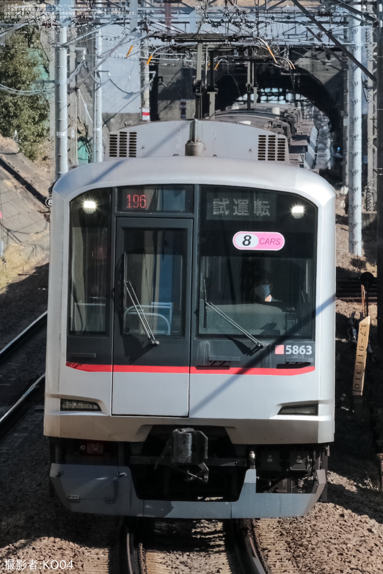 【東急】5050系5163F長津田車両工場出場試運転(20250206)の拡大写真