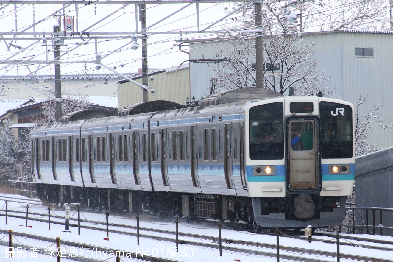 【JR東】延命工事を実施した211系3000番台N309編成が長野総合車両センター構内試運転の拡大写真