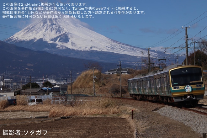 【伊豆箱】「HAPPY BIRTHDAY カナン」ヘッドマークを取り付け開始を不明で撮影した写真