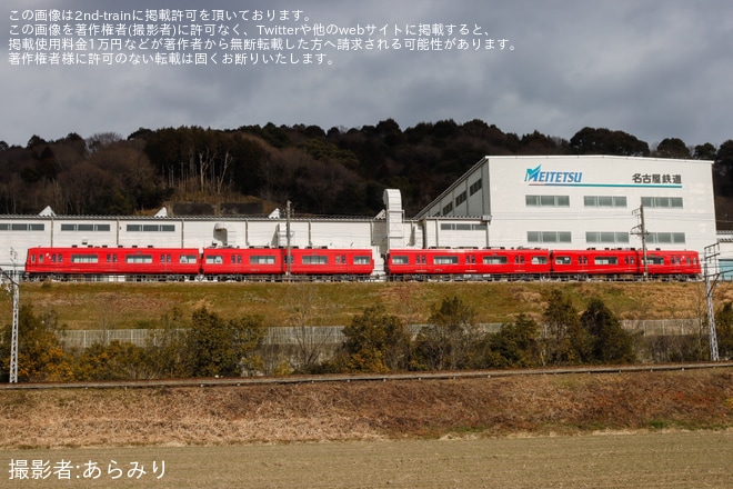 【名鉄】3700系3704Fが舞木検査場にて機器更新工事を終え構内試運転を不明で撮影した写真