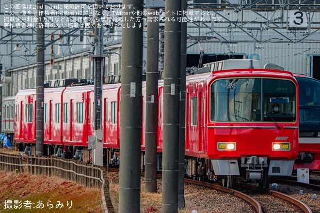 【名鉄】3700系3704Fが舞木検査場にて機器更新工事を終え構内試運転を不明で撮影した写真