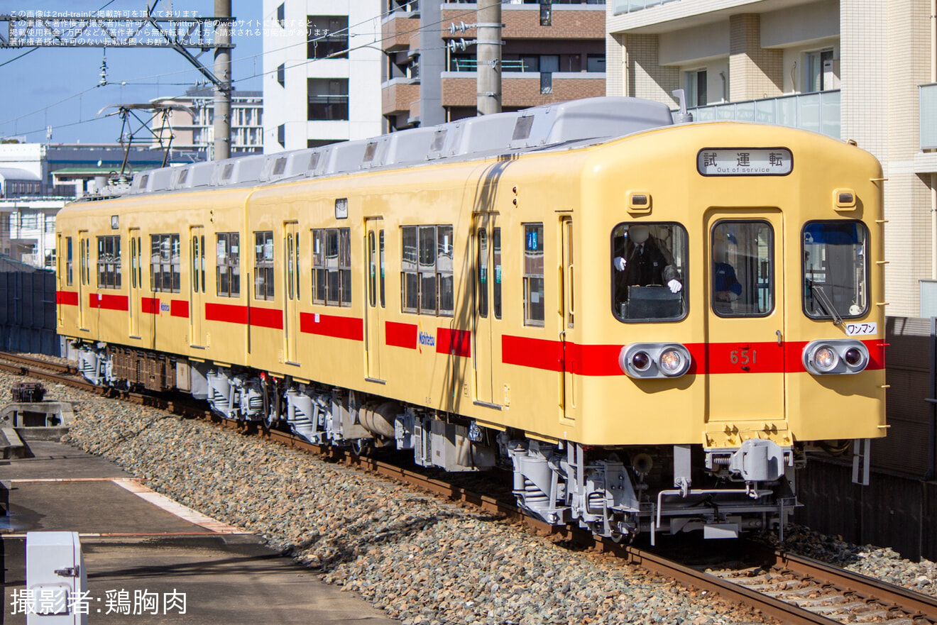 【西鉄】600形601F検査出場試運転の拡大写真