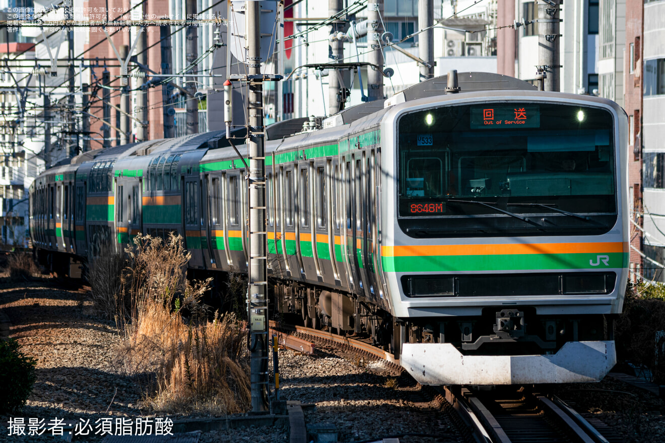 【JR東】E231系U533編成東京総合車両センター入場回送の拡大写真