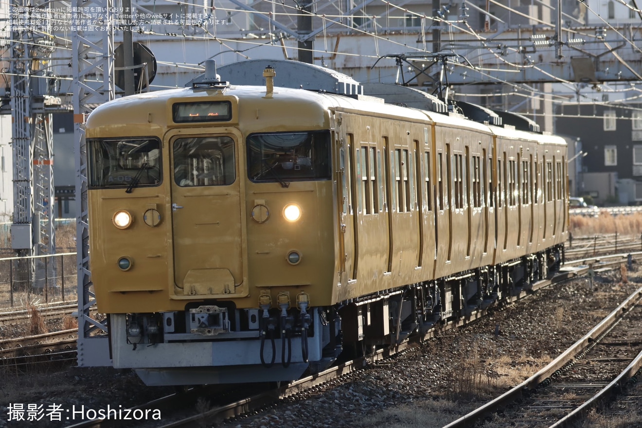 【JR西】115系A-06編成下関総合車両所本所出場回送の拡大写真