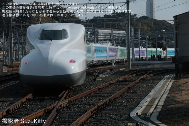 【JR海】「Wonderful Dreams Shinkansen」ラッピングが構内試運転を不明で撮影した写真