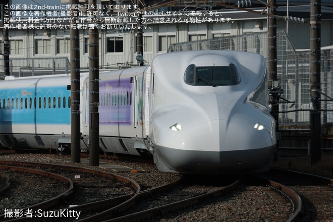 【JR海】「Wonderful Dreams Shinkansen」ラッピングが構内試運転を不明で撮影した写真