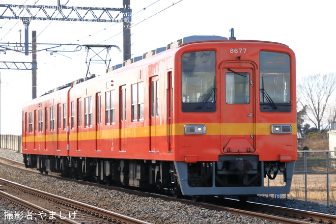 【東武】8000系8577F(標準色リバイバルカラー) 南栗橋工場入場回送