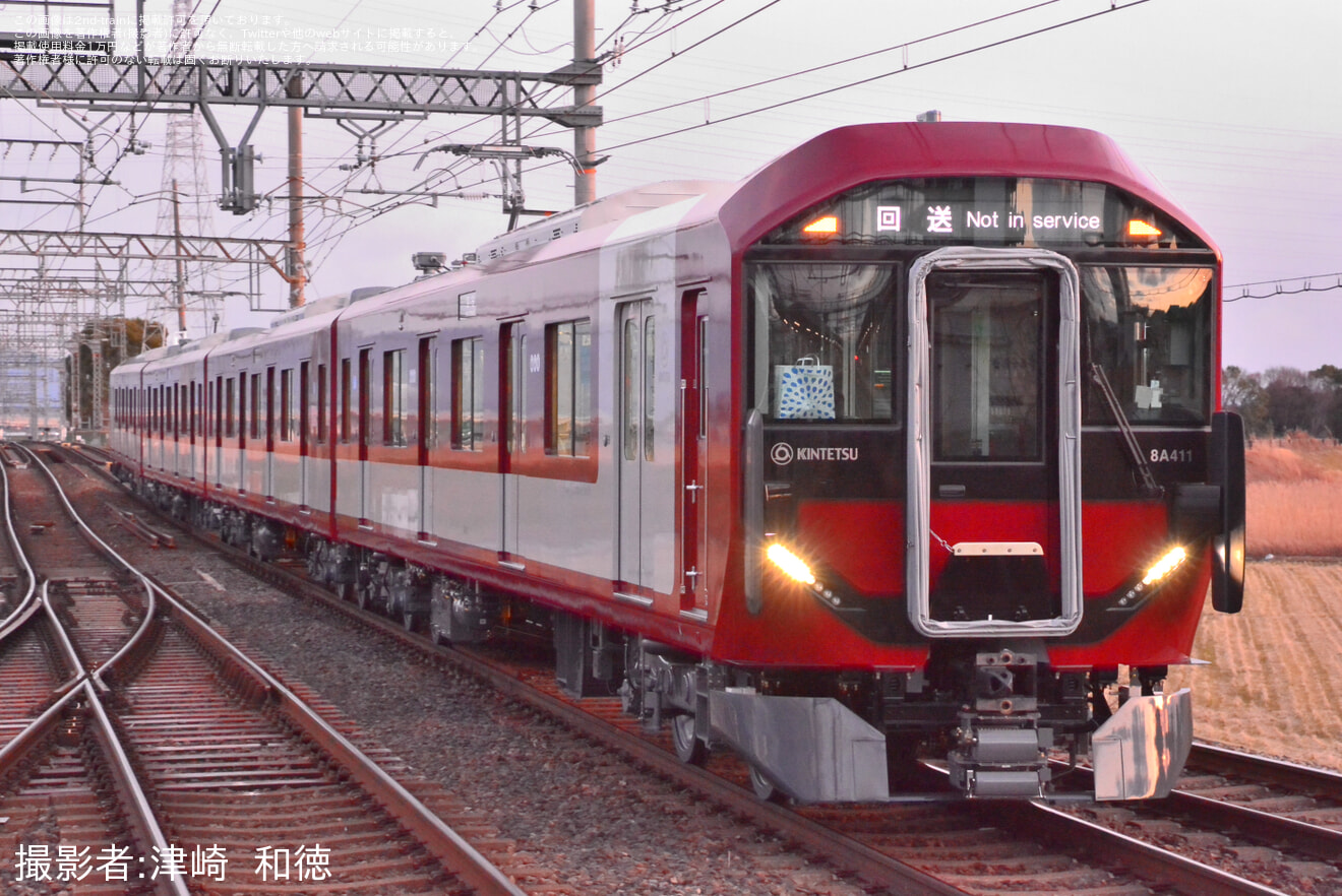 【近鉄】8A系8A11五位堂検修車庫から回送の拡大写真