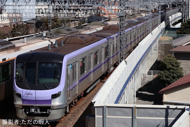 【メトロ】18000系18104F鷺沼工場出場試運転を不明で撮影した写真