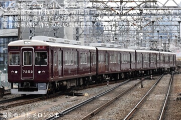 【能勢電】7200系7202F(7202×4R)が正雀工場へ入場のため回送