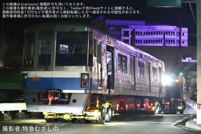 【福市交】1000N系17編成が廃車のため姪浜車両基地から陸送