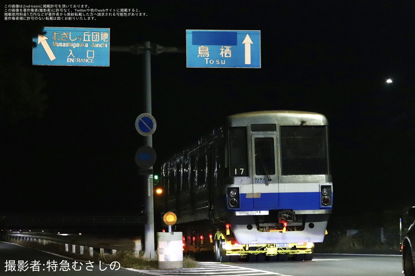 【福市交】1000N系17編成が廃車のため姪浜車両基地から陸送の拡大写真