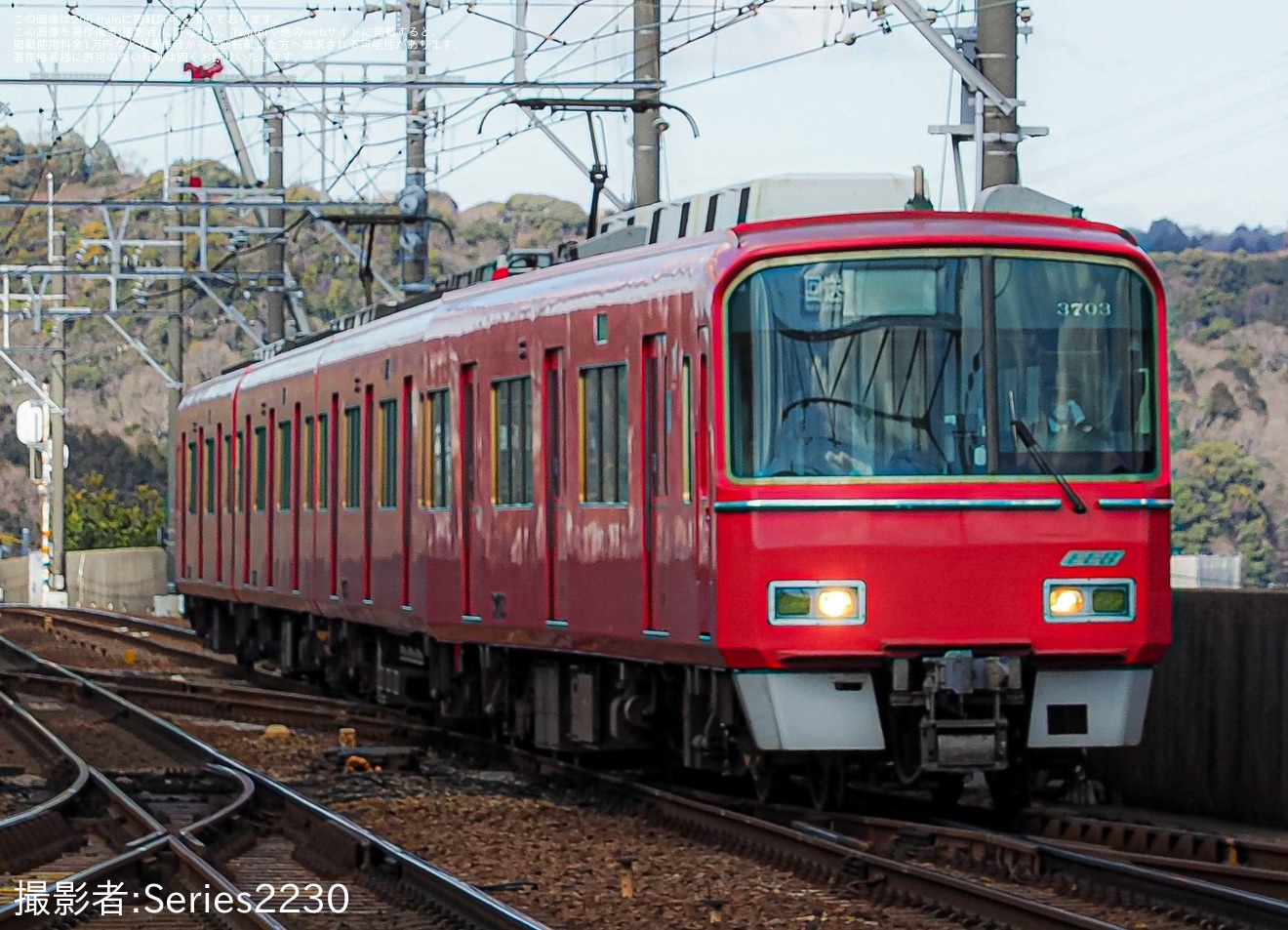 【名鉄】3700系3703Fが舞木検査場へ入場のため回送の拡大写真