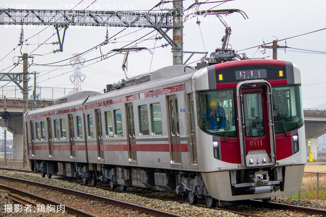 【西鉄】9000形9111F筑紫車両基地出場試運転を筑紫～津古間で撮影した写真