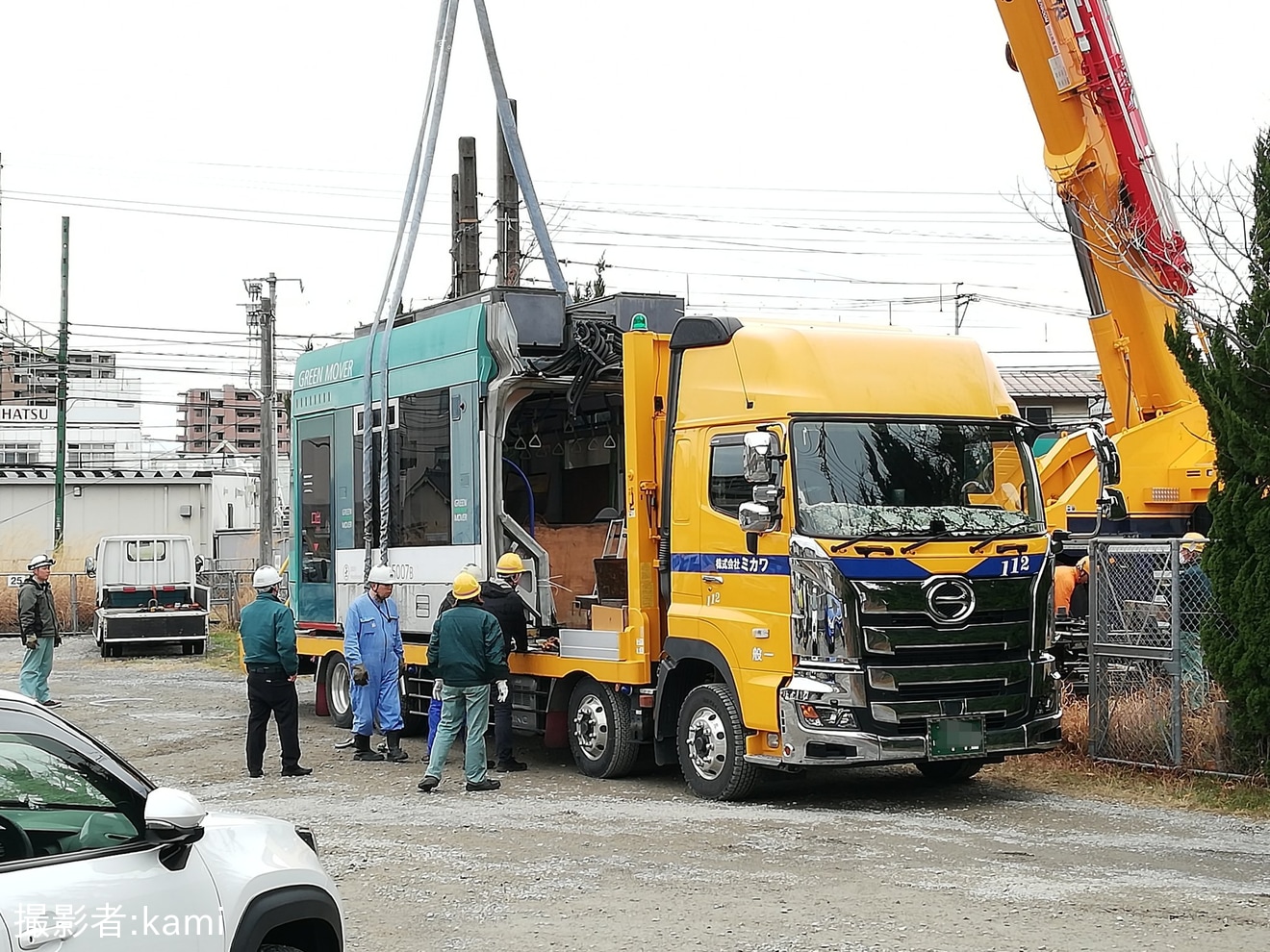 【広電】5000形5007号「グリーンムーバー」が廃車陸送の拡大写真