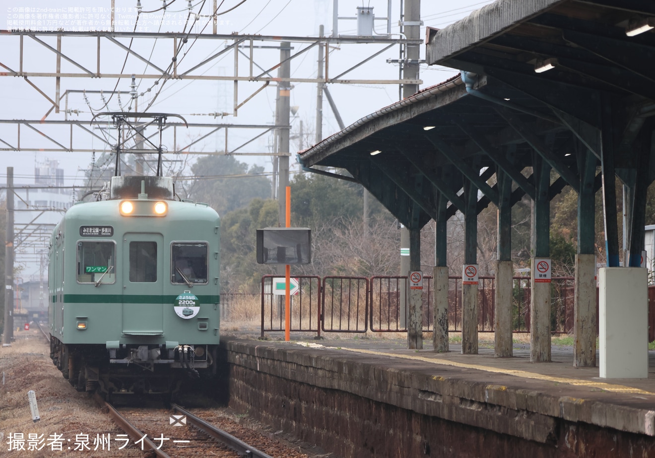 【南海】2200系2231F(復刻塗装編成)が多奈川線で運用の拡大写真