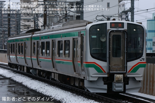 【JR東】E721系P-13編成郡山総合車両センター出場回送を不明で撮影した写真