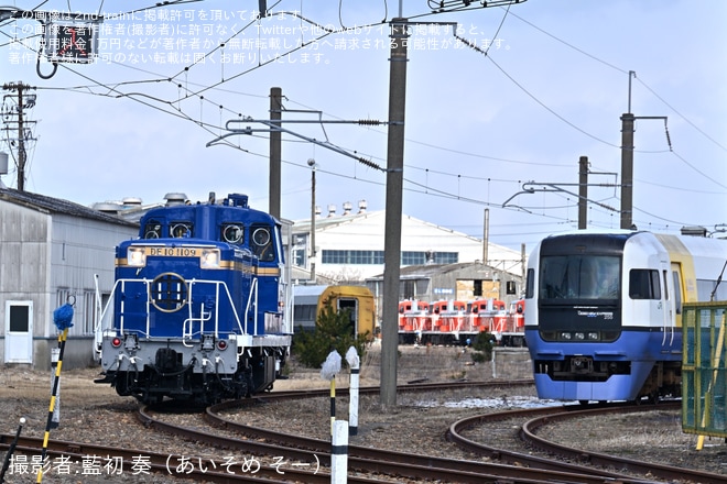 【東武】DE10-1109秋田総合車両センター構内試運転を不明で撮影した写真